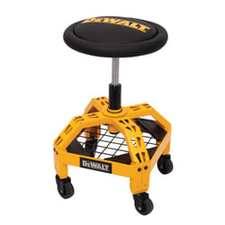 DEWALT Heavy-Duty Metal Rolling Stool for Shop or Garage  Padded 360-degree Swivel Seat  Durable Steel Frame  Adjustable