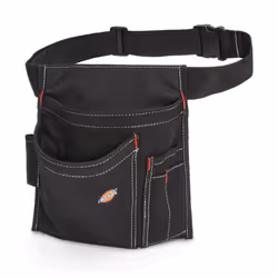 Dickies 5-Pocket Single Side Tool Belt Pouch/Work Apron Durable Canvas Construction Adjustable Belt for Custom Fit Black