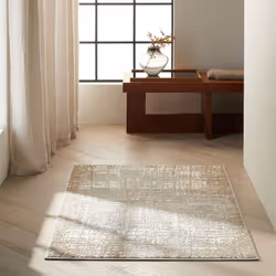 Calvin Klein Rush Designer Abstract Rugs CK950 Ivory Taupe - Large 160x221cm