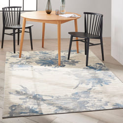 CK005 Enchanting ECH01 Rug by Calvin Klein in Ivory Grey Blue - Extra Large  244x305cm