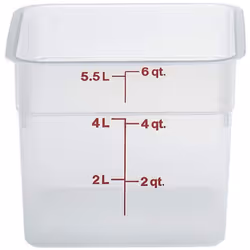 Cambro 6SFSPP190 CamSquare Storage Container Translucent 6 qt
