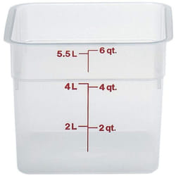 Cambro 6SFSPP190 CamSquare Storage Container  Translucent  6 qt