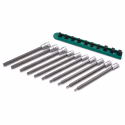 10 Pc. 1/4" & 3/8" Drive Long Torx Bit Socket Set - 80588