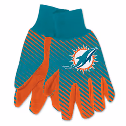 Miami Dolphins Two Tone Adult Size Gloves