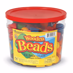 Learning Resources Beads in a Bucket Set of 110 Ages 3+ Lacing Beads Fine Motor Skills Back to School Supplies Teacher Su ...