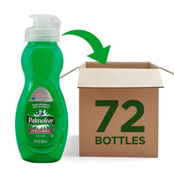 PALMOLIVE Dishwashing Liquid, Travel Dish Soap in Bulk, Original Scent, Green, 3 Fluid Ounce Bottle (Case of 72) - Total of 216 Fluid Ounces - Dishwa