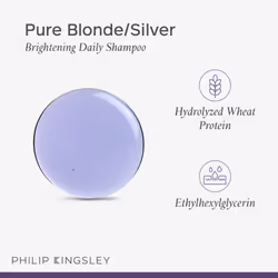 PHILIP KINGSLEY Pure Blonde/Silver Brightening Daily Purple Shampoo for Blonde Gray Silver Brassy Colored Highlighted Bleached Hair Toner for Orange B