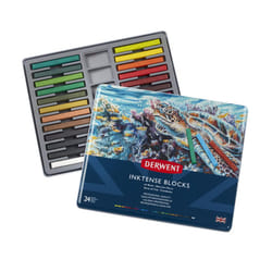 Derwent Inktense Blocks 24 Tin  Set of 24  8mm Block  Soft Texture  Wa