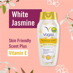Vagisil Scentsitive Scents Daily Intimate Feminine Wash for Women - White Jasmine, Gynecologist Tested, Fresh and Gentle on Skin, 12 Fluid Ounce, Pack
