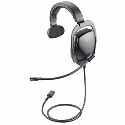 POLY SDR 2141-02 Ruggedized Monaural Supra QD Dynamic MIC, Wired, Aviation/Air traffic control, Headset, Black