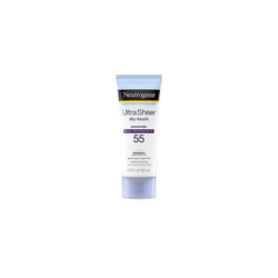 Neutrogena Ultra Sheer Dry-Touch Sunscreen Lotion, Broad Spectrum SPF 55 UVA/UVB Protection, Oxybenzone-Free, Light, Water Resistant, Non-Comedogenic