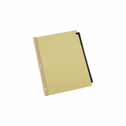 Universal B1428197 Deluxe Preprinted Simulated Leather Tab Dividers - 31-Tab 1-31 - 11 x 8.5 in. - Buff