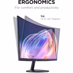KOORUI 24-Inch Curved Computer Monitor- Full HD 1080P 75Hz Gaming Monitor 1500R Monitor HDMI VGA, Tilt Adjustment, Eye Care