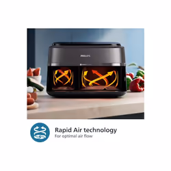 Philips Dual Basket Airfryer 3000 Series, 9L, 2 Drawer Air Fryer (NA350/00)