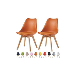 Set of 2 Dining Chairs Wooden Legs Soft Cushion Pad Stylish DELUXE Retro Lounge Dining Office