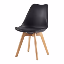 Direct Set of 2 Dining Chairs Wooden Legs Soft Cushion Pad Stylish DELUXE Retro Lounge Dining Office