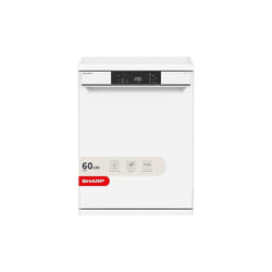 SHARP QW-NA1CF47EW, Freestanding, Dishwasher, 13 Place Settings, White LED Display, Active Drying, White Colour