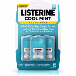 Listerine Cool Mint Pocketpak Breath Strip, (Pack of 12)