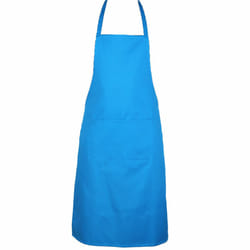 Full plain apron with front pocket for chefs, butchers, kitchen cooking, craft, and baking. - Blue