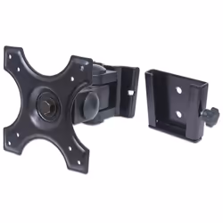 Manhattan TV & Monitor Mount, Wall, Tilt and Swivel, 1 screen, Screen Sizes: 13-27", Black, VESA 75x75 to 100x100mm, 12kg, Swivel with 2 pivots, Lifetime Warranty - Additional view 4