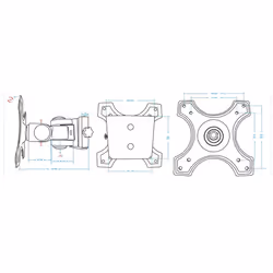 Manhattan TV & Monitor Mount, Wall, Tilt and Swivel, 1 screen, Screen Sizes: 13-27", Black, VESA 75x75 to 100x100mm, 12kg, Swivel with 2 pivots, Lifetime Warranty - Additional view 6