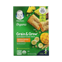 Gerber, 8 Soft Baked Grain Bars, 12+ Months, Banana Mango Pineapple