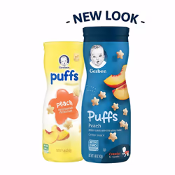 Gerber, Puffs Cereal Snack, Crawler, 8+ Months, Peach, Crawler, 42 g