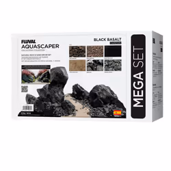 Fluval Stone Rock Aquarium Aquascaper Decoration Bundle Kit - Black Stone