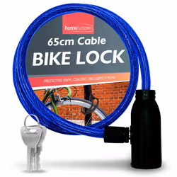Bike Lock Cable with Keys 650mm Heavy Duty Strong Steel Bicycle Security Chain