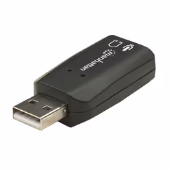 Manhattan USB-A Sound Adapter, USB-A to 3.5mm Mic-in and Audio-Out ports, 480 Mbps (USB 2.0), supports 3D and virtual 5.1 surround sound, Hi-Speed USB, Black, Three Year Warranty, Blister - Additional view 4