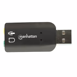 Manhattan USB-A Sound Adapter, USB-A to 3.5mm Mic-in and Audio-Out ports, 480 Mbps (USB 2.0), supports 3D and virtual 5.1 surround sound, Hi-Speed USB, Black, Three Year Warranty, Blister - Additional view 7
