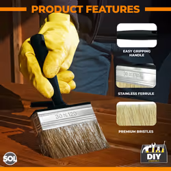2pk Shed Fence Brush 5" Multipurpose Wide Block Paint Paste Wood Decking Garden