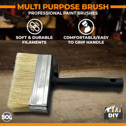 2pk Shed Fence Brush 5" Multipurpose Wide Block Paint Paste Wood Decking Garden