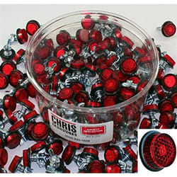 Chris Products CH150R Red Motorcycle Bulk Tub of Mini Licese Plate Reflector  150 Piece