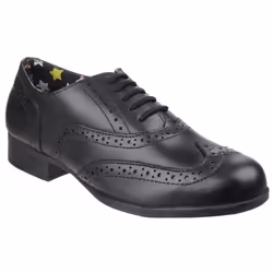 ) Hush Puppies Kada Junior Leather Girls's Black Brogues - Black, 13 (Adults'