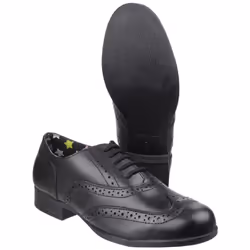 ) Hush Puppies Kada Junior Leather Girls's Black Brogues - Black, 13 (Adults'