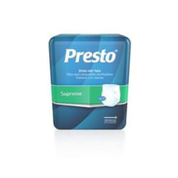 Presto Supreme Full Fit Incontinence Diapers/Briefs for Women and Men - Adult Diapers  Disposable  X-Large 59"" - 64"" Waist  60/Case (4 Bags of 15)