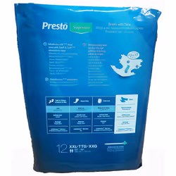 Presto Supreme Full Fit Incontinence Diapers/Briefs for Women and Men - Adult Diapers  Disposable (XX-Large)