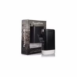 Refillable Sea Salt and Pepper grinder - Traditional ceramic Peppercorn grinder, Pepper Mill by PepperMate (Black)