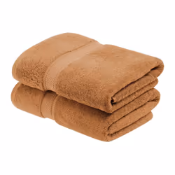 Superior Egyptian Cotton Pile Bath Towel Set of 2  Ultra Soft Luxury Towels  Thick Plush Essentials  Absorbent Heavyweight  G ...