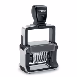 Trodat 5558, Self-Inking, Number stamp, Steel, 40 x 5 mm, Black, Stainless steel, Stainless steel