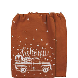 PBK Primitives by Kathy 109981 Hello Fall Dish Towel Halloween Square Cotton 28 x 28