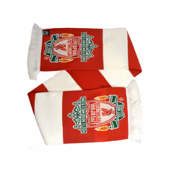 Liverpool Jacquard Knit Bar Scarf Red White