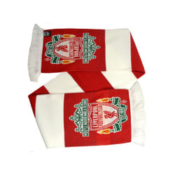 Liverpool Jacquard Knit Bar Scarf Red White