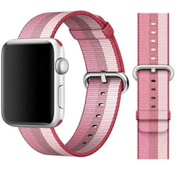 Apple Woven Nylon Watch Strap with Buckle 42mm 45mm 44mm - Berry