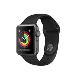 Apple Watch AppleВ SeriesВ 3 GPS, 38mm Space Grey Aluminium Case with Black Sport Band