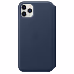 Apple iPhone 11 Pro Max Leather Folio - Deep Sea Blue, Folio, Apple, Apple iPhone 11 Pro Max, 16.5 cm (6.5"), Blue