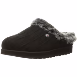 ) Skechers Womens Keepsakes Knit Ice Angel Fluffy Trim Mule Slippers - Black, UK Size 3 (EU 36, US 6