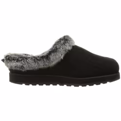 ) Skechers Womens Keepsakes Knit Ice Angel Fluffy Trim Mule Slippers - Black, UK Size 3 (EU 36, US 6