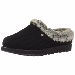Skechers BOBS Women's Keepsakes - Ice Angel Slipper  Black  6.5 M US